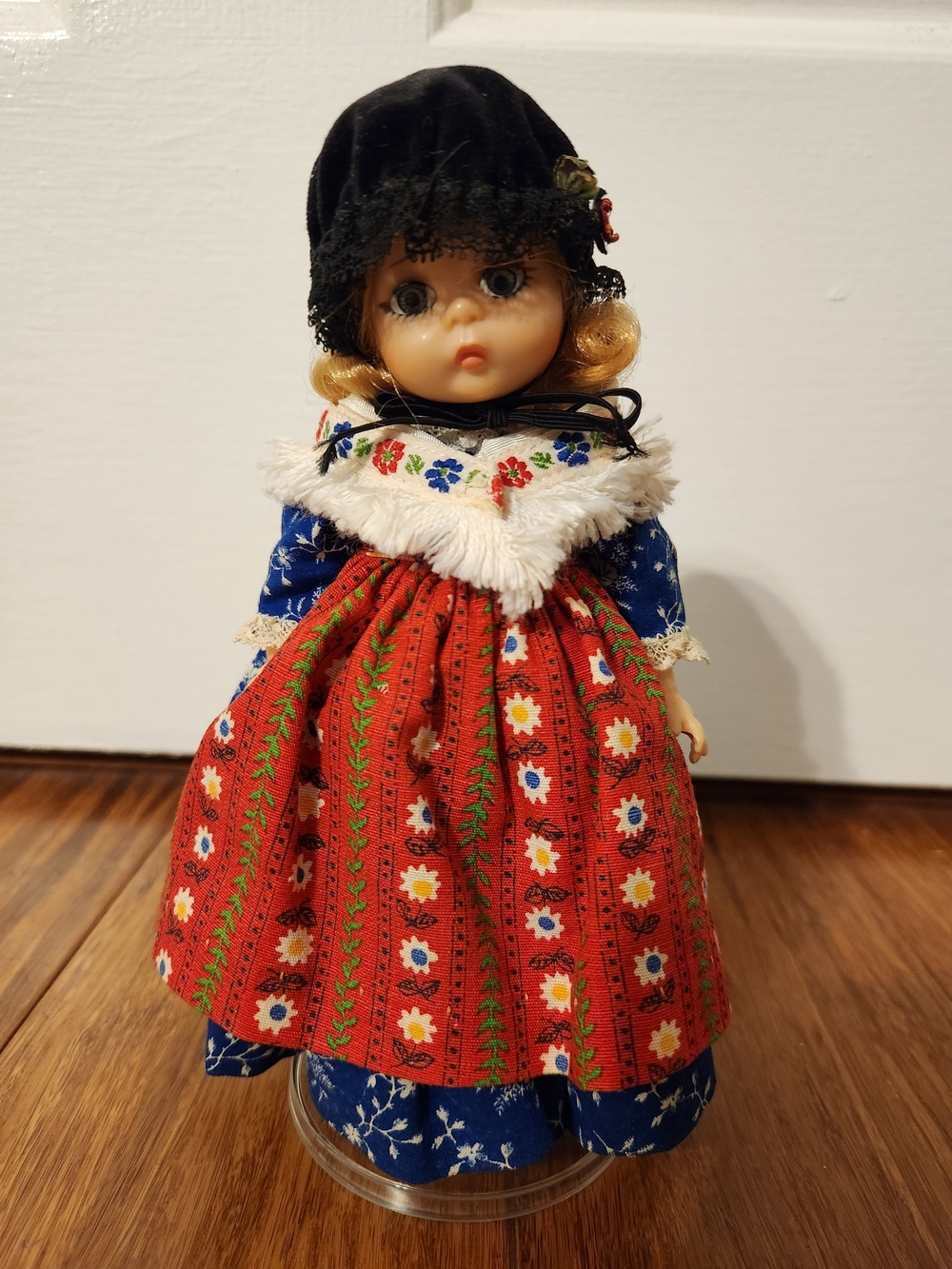 Vintage Madame Alexander 8" German Doll With Stand, International Collection